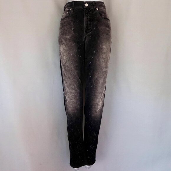 Ralph Lauren Purple Label 28 Black Velvet Pants Rhinestone Embellished 105 - Picture 2 of 15